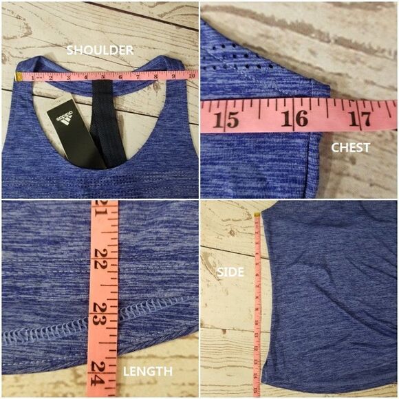 Nwt adidas climalite laser tank DT5615 womens size small blue black tank top. - Picture 11 of 12